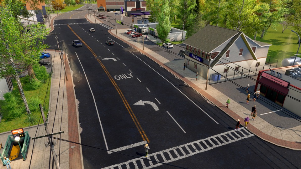 Retail street in The Hamptons neighborhood in Big Ambitions 1.0